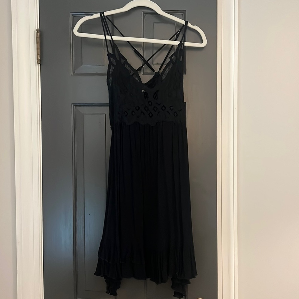 Black spaghetti strap dress. Size Medium